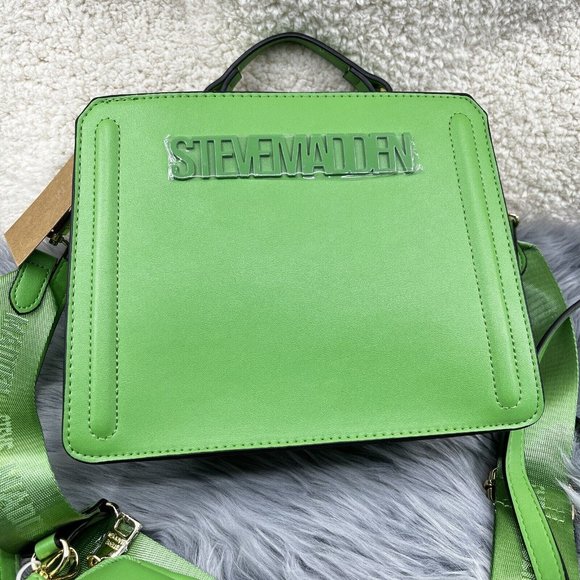 Steve Madden Bevelyn Satchel Crossbody Bag Kelly Green Air Pod Tik Tik Viral NWT - Picture 2 of 8
